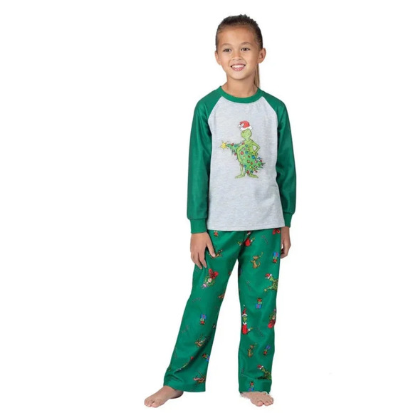 Pajama Village-Naughty Grinch Family Matching Christmas Pajamas - Picture 1 of 6